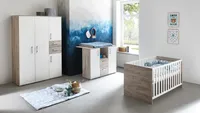 Babyzimmer Set 3-tlg. / Wickelkommode, Babybett, Kleiderschrank