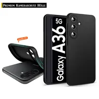 Für Samsung Galaxy A36 5G Silikon Schwarz Hülle Kameraschutz Hülle TPU Handy Schutz Premium Case