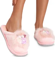 Damen Hausschuhe Pantoffeln Fell Plüsch Slipper Ballegra Rosa Gr.37