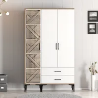 Skye Decor, Kumsal PT - Walnut, White, Kleiderschrank, Nussbaum, 100 % MELAMINBESCHICHTETE SPANPLATTEN, 120 x 201,4 x 47,5 cm