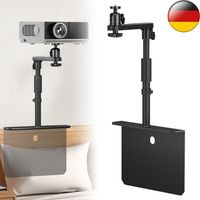 Kovový držák projektoru, 360° otočný stojan bez vrtání pro stolní postel kompatibilní s XGIMI /DR.J/DBPOWER/Anker/PVO/Artlii/LoongSon/AuKing