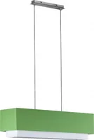Pendelleuchte Doppio rechteckig mattnickel grün