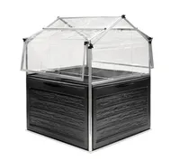 Palram - Canopia Metall Hochbeet mit Gewächshaus Plantino anthrazit 118x118x147 cm