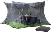 Fliegengitter XXL Kastenform Moskitonetz engmaschig (220 Mesh) für Innen und Außen ohne Eingang Insektenschutznetz Doppelbett 300x300x250 cm schwarz