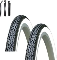 2 x Kenda K-133 26" Fahrradreifen Fahrradmantel Schwarz/Weiß 37-590 (26 x 1 3/8) inkl. Reifenheber