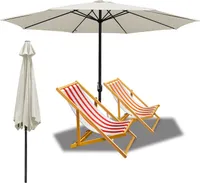 Jiubiaz 3.5m Sonnenschirm UV40+ Sonnenschutz Gartenschirm Strandschirm，Beige