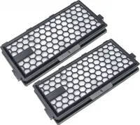 vhbw 2x Staubsaugerfilter kompatibel mit Miele S8370, S8380, S 8340, S 8310, S8320, S8330, S8360 Staubsauger - HEPA-Aktivkohlefilter Schwarz Weiß