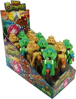 Display Komplett Dino Chomper, Dinosaurier mit Lutscher, 12 Stück (Wiederbefüllbar)