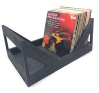 LP Vinyl Schallplatten Holzkiste dekorative Box für 100 Stück schwarz