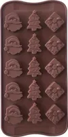 GKA Silikonform Weihnachten Schokoladenform Pralinenform Fondantform aus Silikon für 15 Pralinen  Weihnachtsmann Weihnachtsbaum Tannenbaum Geschenk