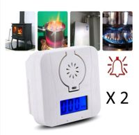 2x CO Melder Alarm Kohlenmonoxid Gasmelder Gaswarner Rauchmelder LCD Anzeige