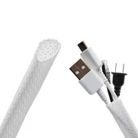 Intirilife Kabelschlauch selbstschließend gewebt in Weiß - 8 - 24 mm - Länge 3 Meter - Flexibler Kabelkanal zuschneidbare Kabelhülle für Kabelmanagement Kabelmantel