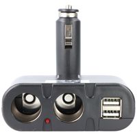AccuCell adaptér do auta, rozdeľovač do cigaretového zapaľovača - zástrčka na 2x spojku + USB