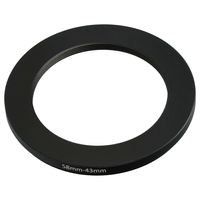 vhbw Step-Down-Ring Adapter von 58 mm auf 43 mm für Kamera Objektiv - Filteradapter, Metall Schwarz