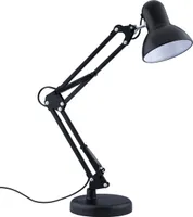 Lampka Biurkowa Nocna Kreślarska do LED E27 Czarna z Uchwytem