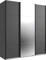 Schwebetürenschrank Norderstedt Kleiderschrank mit Spiegel graphit 225 cm