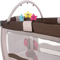 Kinder Reisebett Elefant klappbar und höhenverstellbar inklusive Tragetasche, 132 x 75 x 104 cm