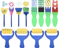 12pcs pädagogische Pinselwalze Stempel DIY Kunsthandwerk stimulieren Kreativitätsfarbe Schwamm Pinsel für den Kindergarten