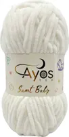 Ayos Samt Baby 01 Weiß Chenillegarn Strickgarn Babywolle