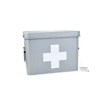 Aufbewahrungsbox Medic Hellgrau Weiß B 22 x H 16 cm Metall