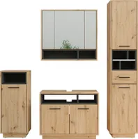 Vicco Badmöbel-Set Beatrice, 4 Teile, Eiche/Anthrazit