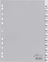 DURABLE Register A4 12-tlg. umschweißt PP, 641010 grau