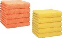 Betz 10 Stück Seiftücher 30x30 cm PREMIUM 100% Baumwolle  Farbe: orange und gelb