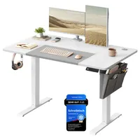 SONGMICS Höhenverstellbarer Schreibtisch elektrisch 120cm, stufenlos verstellbar, Memory-Funktion mit 4 Höhen,klassikweiß
