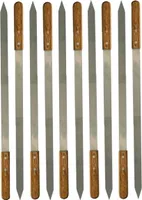 walexo Edelstahl Kebab Adana Grillspieße 600x23x2mm Holzgriff (10 x Grillspieße)