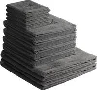 Sansibar Handtuch Set Frottier-Serie Classic Nr. 5 (Set, 10-tlg), hochwertige Ton-in-Ton Säbelstickerei, anthrazit