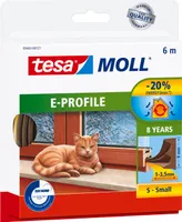 tesamoll Fensterdichtung selbstklebend (1 x 6 m) - E-Profil: 9 mm x 4 mm - braun