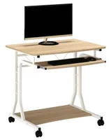 Computerschreibtisch Schreibtisch Rollbar Eiche/Weiß Holzoptik CT-3791A/8418