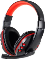 Gaming Headset für PS4 PS5 PC Xbox Computer und Laptop Gamer Headphones Kabelgebundenes mit Mikrofon Kopfhörer Over-Ear Stecker 3.5 mm Rot Retoo