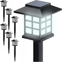 6 x Solar Gartenlampe LED Solarleuchten Gartenhaus Laternen mit Erdspieß