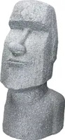 ECD Germany Moai Figur Rapa Nui Kopf 53,5 cm hoch, Grau, aus wetterfestem Steinguss Kunstharz, Osterinsel Statue als Dekoration für Haus & Garten
