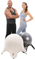 Miweba Sports Gymnastikball - Starfish - 3in1, Ergonomischer Arbeitshocker & rückenschonender Bürostuhl - Yoga Pilatesball - Bis zu 150 kg (Beige)