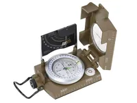 Herbertz-Kompass, flüssigkeitsgedämpfte Kapsel, 360 Grad,, Dämmerungsmarken, Lupe, Anlegekante, Metallgehäuse