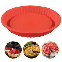 1 Packung Dr. Oetker 26 cm Silikon-Fruchtkuchenform, Tortenboden-Backform für Obstkuchen, Pizza, Brot, usw, rot