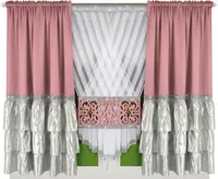 Vorhangpaneel ZYPERN 410x160 Panel + Vorhänge, Rosa