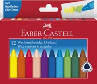 FABER-CASTELL Wachsmalstifte dreikant 12-er Kartonetui