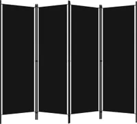 vidaXL 4-tlg. Raumteiler Schwarz 200x180 cm