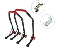 SEFIS D18 Motorradständer Set Vorder- und Hinterrad - rot - 2in1 / V-Aufnahme