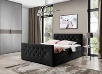 Boxspringbett Schlafzimmerbett EIVOR 180x200cm Schwarz inkl.Bettkasten