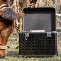 Navaris Putzbox Putzkasten Putzkoffer für Pferde - Koffer Box für Putzzeug - Putzkiste für Pferd und Pony - Transport Aufbewahrung - abschließbar