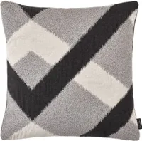 Cleveland Kissenbezug, Jacquard mit Rautenmuster, Silber, Größe:60 x 60 cm, Kissenfüllung:ohne