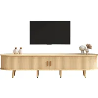 Lowboard Gestreifter TV Schrank TV-Lowboard mit 2 Schiebetüren und Stauraum, Grifflose Schubladen