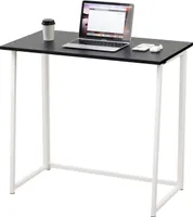 Dripex Faltbar Tisch Schreibtisch Computertisch für Homeoffice Arbeitszimmer Klappbar PC Tisch (Schwarz)