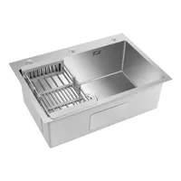Edelstahl Spüle ohne Set mit Sieb 68*45*21cm(silber)