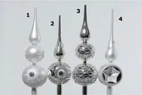 Kaemingk Weihnachtsbaumspitze Glas silber 31 cm