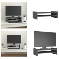 vidaXL Monitorständer Grau 50x27x15 cm Massivholz Kiefer - Monitorständer - Bildschirmständer - Tastaturständer - Monitorerhöhung